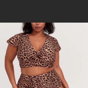 Torrid cheetah flutter swim top size 2